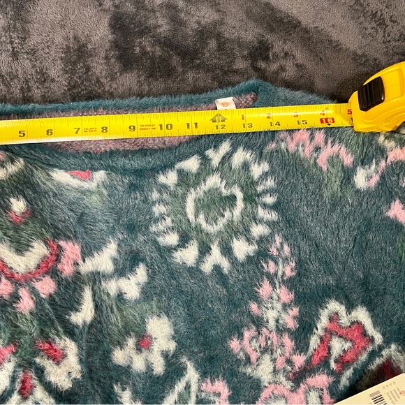 New Wms Anthropologie Daily Practice Boho Floral Furry Cutout Tie Sweater S - Picture 11 of 14